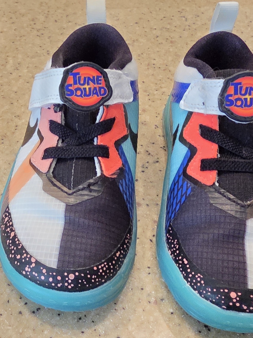 Nike Tune Squad Kids' Sneakers in Teal, Black, Coral, White